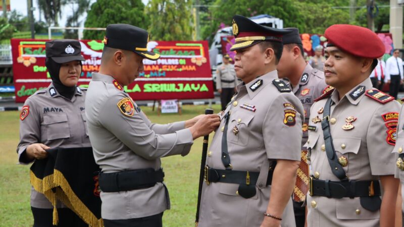 Kapolres Ogan Ilir Pimpin Sertijab 4 Perwira,Ini Daftar Pejabat Baru