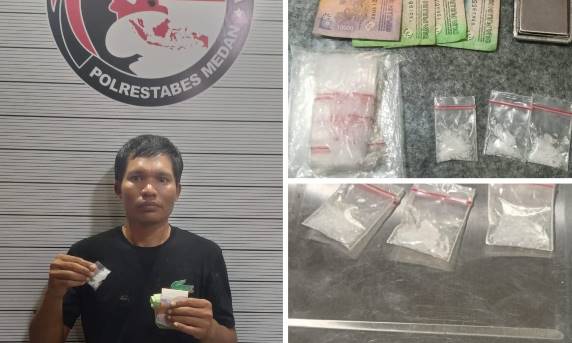 Satresnarkoba Polrestabes Medan Tangkap Pengedar Sabu di Jalan Pimpinan Medan Perjuangan