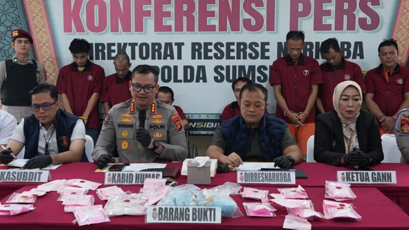 Tiga Bulan Gempur Narkoba,Polda Sumsel Amankan 274 Tersangka dan Ribuan Gram Sabu