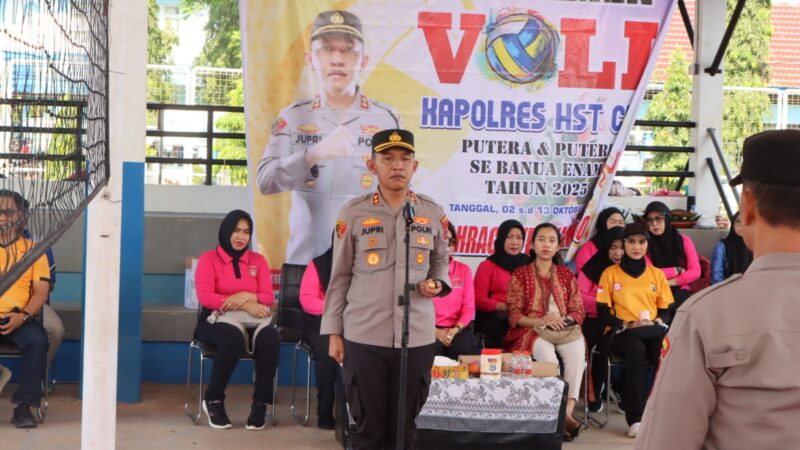 Polres Hulu Sungai Tengah Resmikan Turnamen Bola Voli CUP 2025