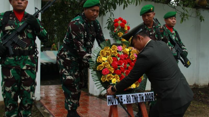 Dandim 0117/Aceh Tamiang Pimpin Ziarah Nasional HUT Ke-80 TNI Di TMP Kuala Simpang