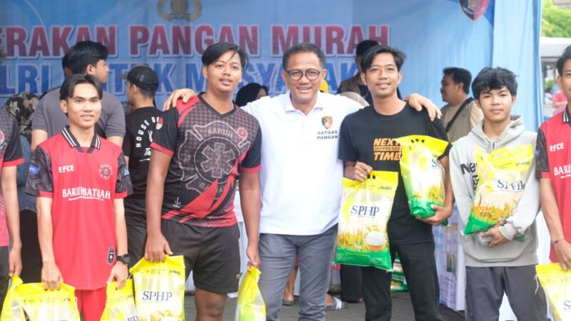 Ditreskrimsus Polda Kalsel Gelar Gerakan Pangan Murah,Sambut Antusias Warga di CFD Banjarmasin