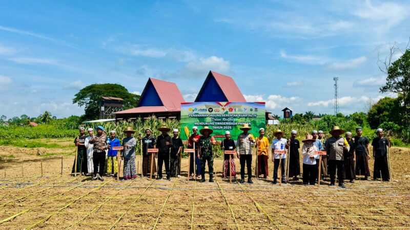 Polsek Amuntai Tengah Dukung Swasembada Pangan Lewat Penanaman Jagung Serentak Kuartal IV Tahun 2025