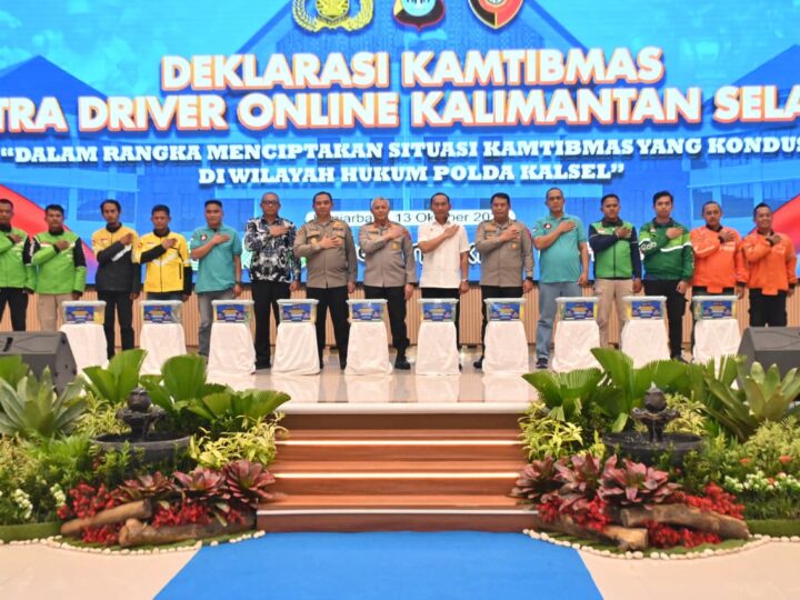 Jaga Kondusivitas, Polda Kalsel Gelar Deklarasi Kamtibmas Bersama Mitra Driver Online