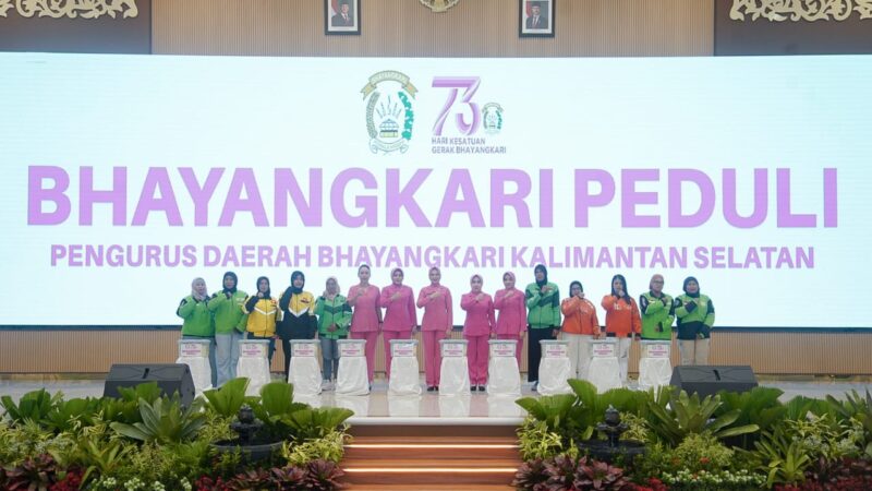 Bhayangkari Daerah Kalsel Gelar Bakti Sosial dan Kesehatan Sambut HUT ke-73, Dihadiri 500 Driver Ojol