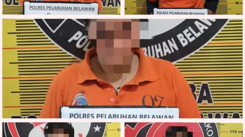 Polres Pelabuhan Belawan Amankan 5 Pengguna Narkoba Beserta Barang Bukti,Saat Penyisiran Lokasi Rawan Tawuran 