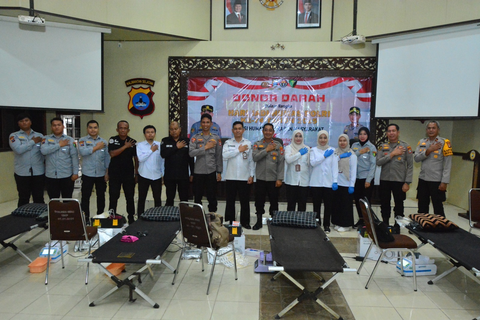 Semarak Hari Jadi Humas Polri ke-74, Si Humas Polres HSU Gelar Donor Darah Untuk Kemanusiaan