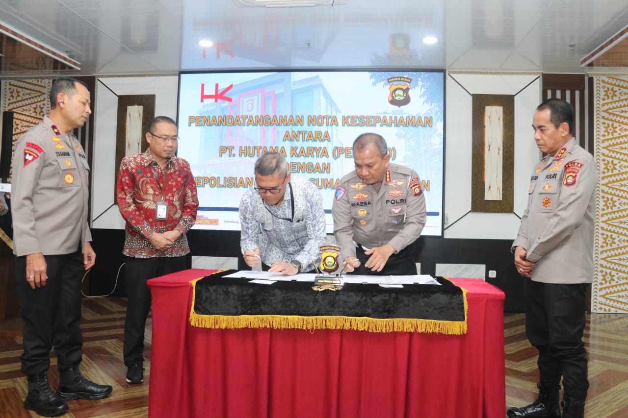 Polda Sumsel dan Hutama Karya Teken MoU, Prioritaskan Keamanan Tol Trans Sumatera