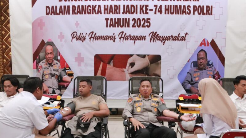 Peringati HUT Humas Polri Ke-74,Polda Jabar Gelar Donor Darah Serentak, Berhasil Kumpulkan 2.591 Kantong Darah 