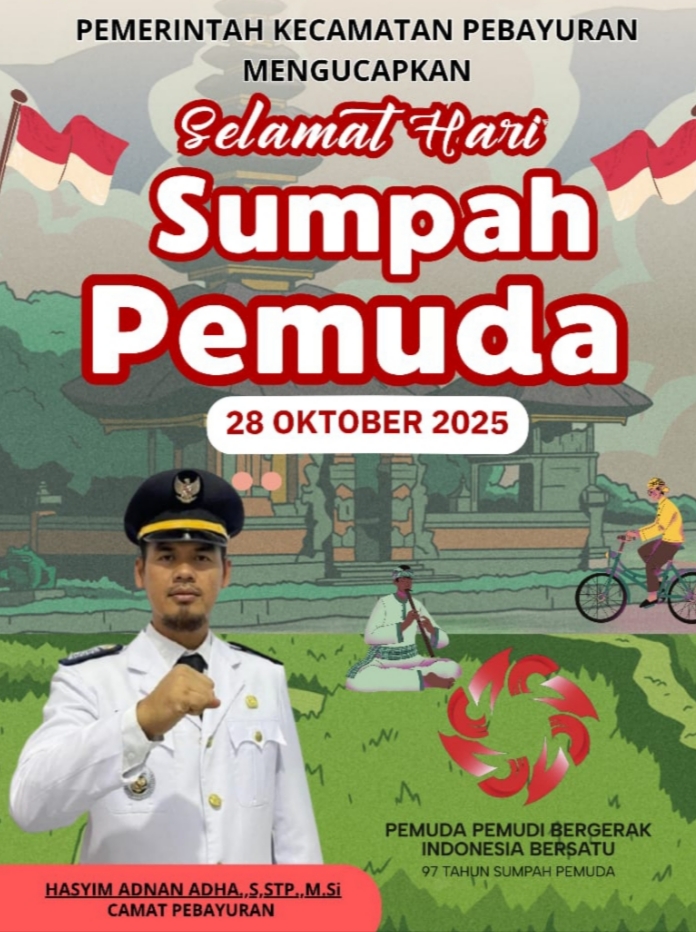 Semangat Sumpah Pemuda, IPSM dan Pemerintah Kecamatan Pebayuran Ajak Pemuda Bergerak untuk Indonesia Bersatu