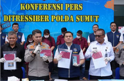 Polda Sumut Bersama OJK dan Lapas Kelas I Medan,Berhasil Bongkar Sindikat Penipuan Online Ratusan Juta 