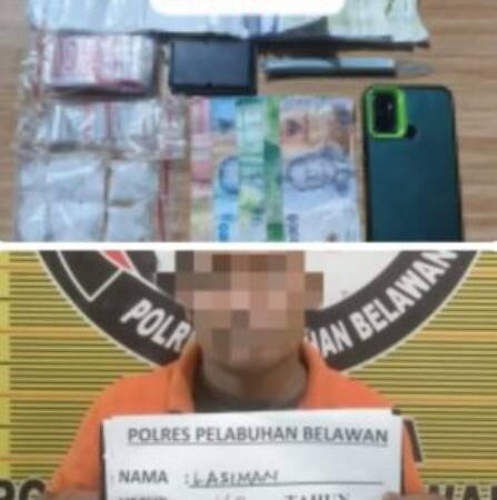Polres Pelabuhan Belawan Tangkap Pengedar Sabu di Pasar 4 Marelan 