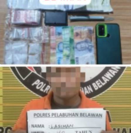 Polres Pelabuhan Belawan Tangkap Pengedar Sabu di Pasar 4 Marelan 