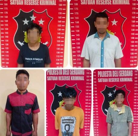 Satreskrim Polresta Deli Serdang Amankan Lima Pelaku Curat 