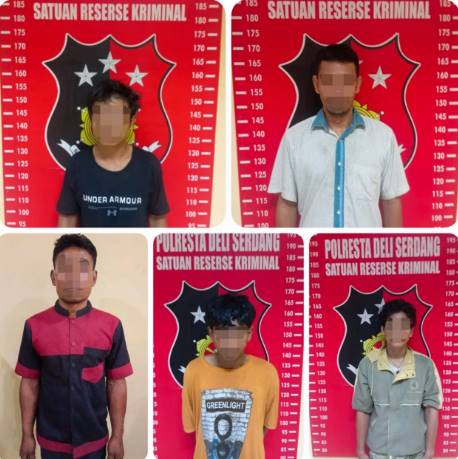 Satreskrim Polresta Deli Serdang Amankan Lima Pelaku Curat 