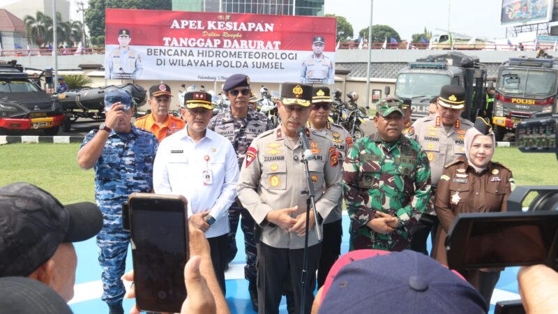 Polda Sumsel Siagakan Personel Hadapi Potensi Bencana Hidrometeorologi di Musim Hujan