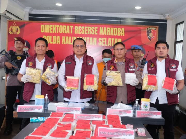 Ditresnarkoba Polda Kalsel Ungkap Jaringan Peredaran Narkoba Antar Provinsi, Barang Bukti 44,5 Kg Sabu dan 24.928 Butir Ekstasi Diamankan