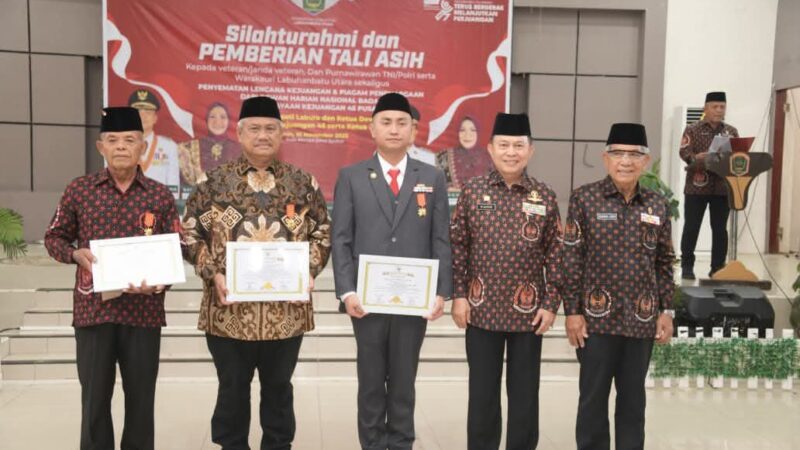 Bupati Hendri Yanto Sitorus Terima Piagam dan Medali Kejuangan 9 Windu Kemerdekaan RI