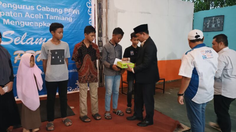 HUT PPWI Ke-18 Aceh Tamiang,Digelar Sederhana,Dengan Menyantuni  Anak Yatim 