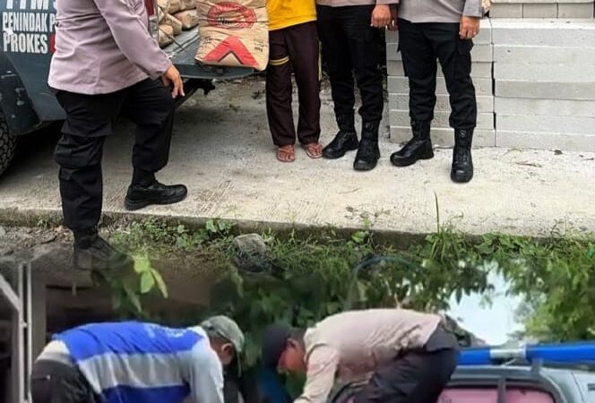 Polsek Pebayuran Berikan Bantuan Semen Untuk Pembangunan Masjid Al-Barokah di Desa Sumber Urip