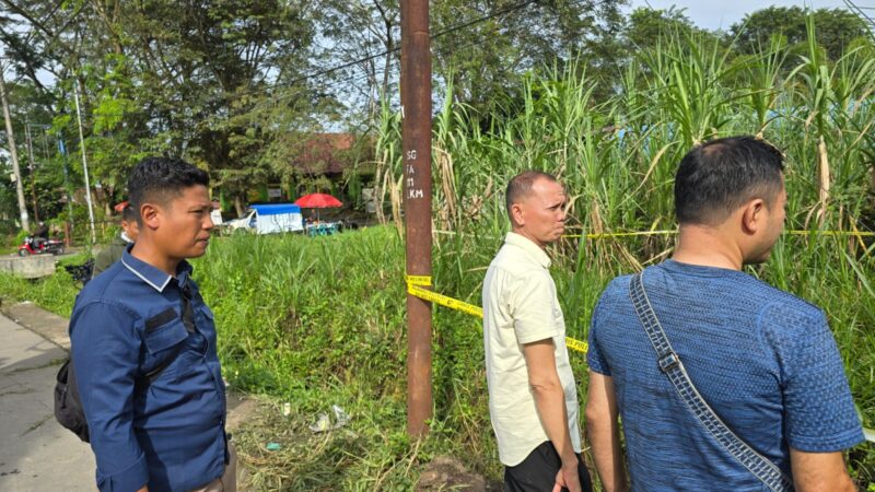 Sat Reskrim Polres Aceh Tamiang Lakukan Olah TKP Di Tempat Mayat Laki-laki Ditemukan.