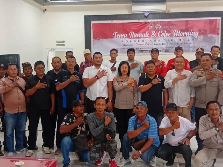 Pererat Sinergi Dengan Media, Polsek Kualuh Hulu Adakan Coffe Morning dan Santuni Anak Yatim