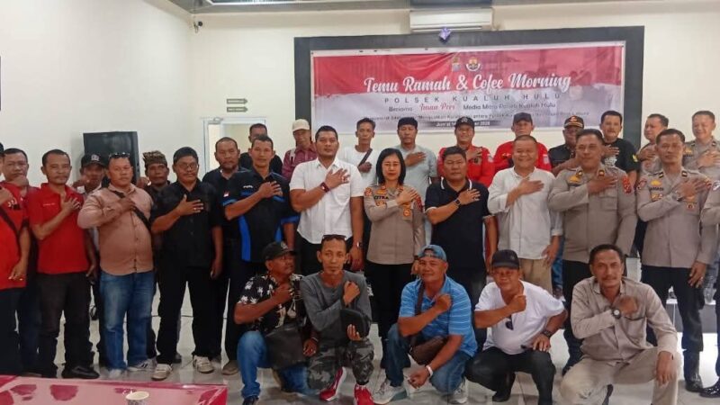 Pererat Sinergi Dengan Media, Polsek Kualuh Hulu Adakan Coffe Morning dan Santuni Anak Yatim