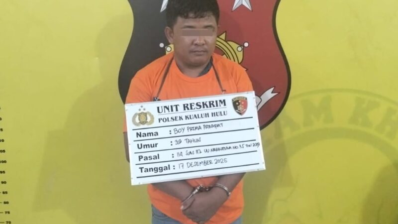 Polsek Kualuh Hulu Ungkap Kasus Narkotika di Pulo Dogom, Satu Pria Diamankan