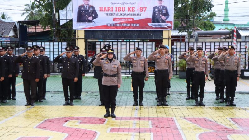 Peringati Hari Ibu Ke-97 Tahun 2025, Polres HST Gelar Upacara Dihalaman Mapolres 