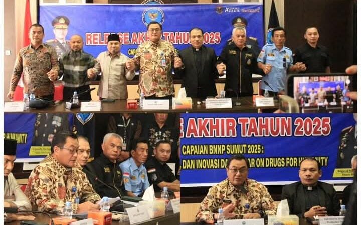 LRPPN-BI Ikuti Press Release Akhir Tahun 2025, Bersama BNNP Sumatera Utara 