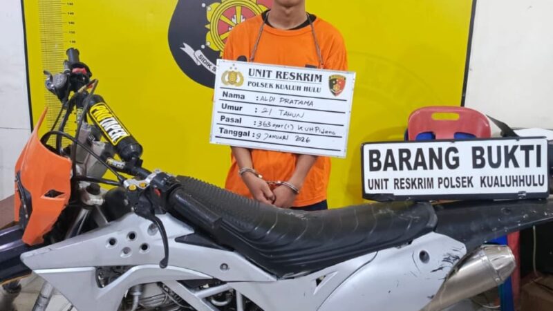Unit Reskrim Polsek Kualuh Hulu Tangkap Pelaku Curat Sepeda Motor di Gunting Saga