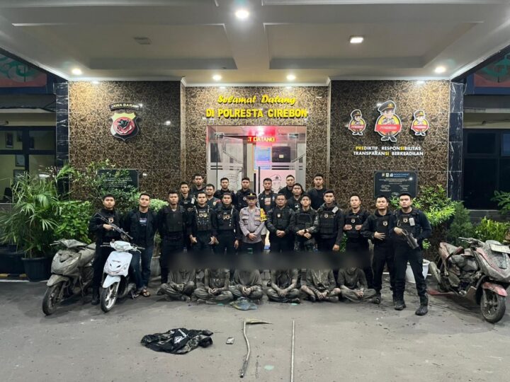 Patroli Raimas Satgas Preventif Polisi Gagalkan Tawuran di Perbatasan Desa Cangkring dan Desa Babadan, Enam Remaja diamankan