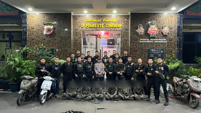 Patroli Raimas Satgas Preventif Polisi Gagalkan Tawuran di Perbatasan Desa Cangkring dan Desa Babadan, Enam Remaja diamankan