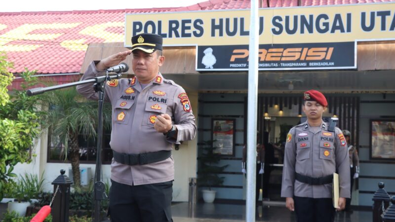 Polres HSU Gelar Upacara Hari Kesadaran Nasional, Teguhkan Komitmen Disiplin dan Pengabdian Personel