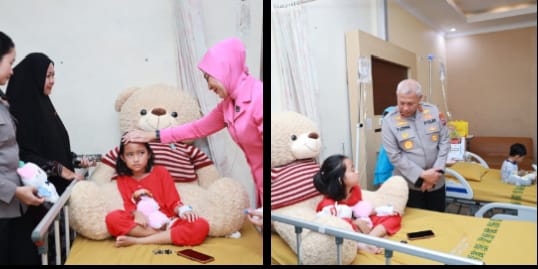 Bertemu Saat Banjir Rob Sei Tabuk, Kapolda Kalsel Berikan Bantuan Biaya Pengobatan Anak Yatim Piatu Korban Laka Lantas