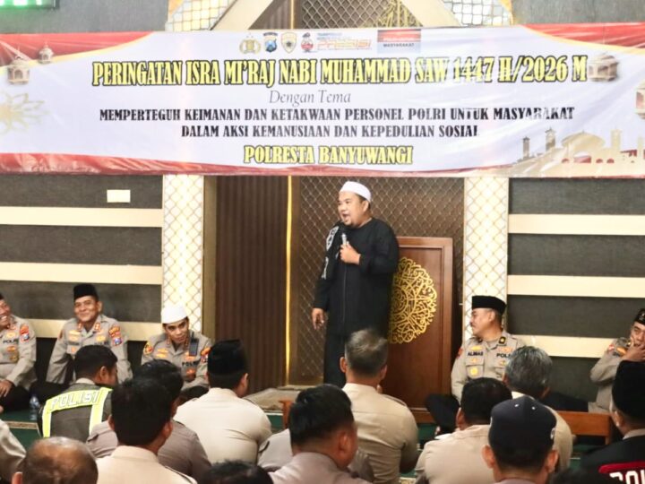 Bangun Karakter Polri Presisi, Polresta Banyuwangi Peringati Isra Mi’raj 1447 H