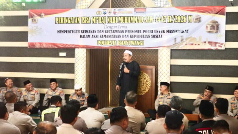 Bangun Karakter Polri Presisi, Polresta Banyuwangi Peringati Isra Mi’raj 1447 H