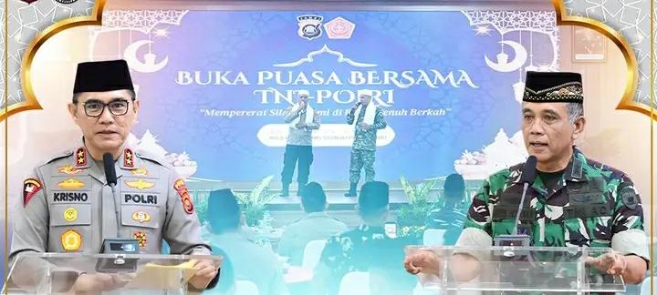 Sinergitas TNI-POLRI,Polda Jambi Gelar Buka Puasa Bersama Korem 042/Gapu Jambi 