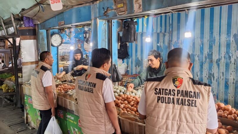 Sambangi Pasar Kuripan, Satgas Pangan Polda Kalsel Cek Harga Beras dan Bapokting Selama Ramadhan