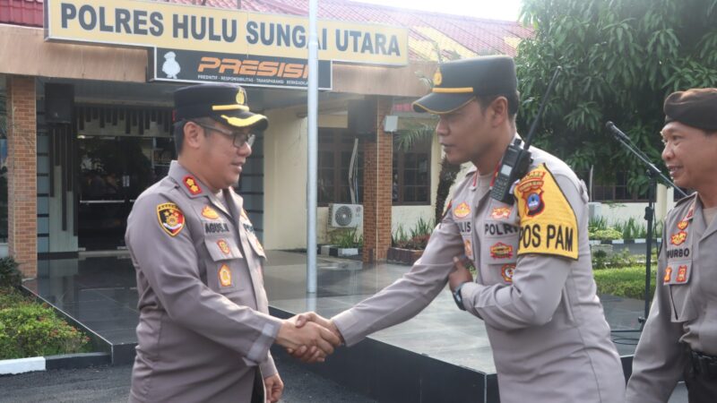 Pimpin Apel Pagi,Kapolres HSU  Sampaikan Apresiasi dan Ucapan Idul Fitri kepada Personel Jajaran Disertai Halal Bihalal