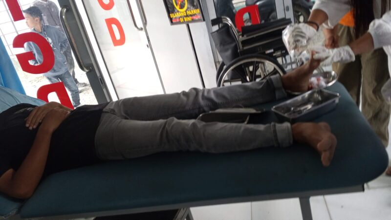 Pengunjung Bukit Lawang Terluka Akibat Pecahan Kaca Dilarikan ke IGD Puskesmas