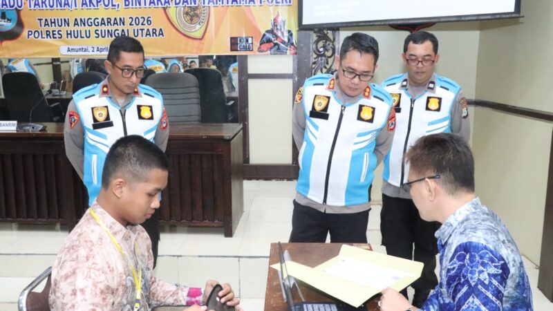 Kapolres HSU Pimpin Langsung Rikmin Awal Penerima Terpadu Anggota Polri TA 2026 di Polres Hulu Sungai Utara 