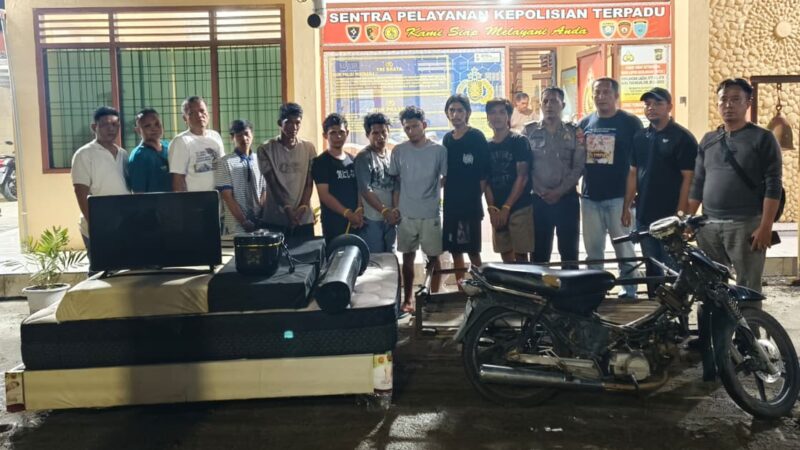 Maling Serba Bisa Dibekuk Polsek Bangun, 7 Pelaku Diamankan, 1 DPO Diburu
