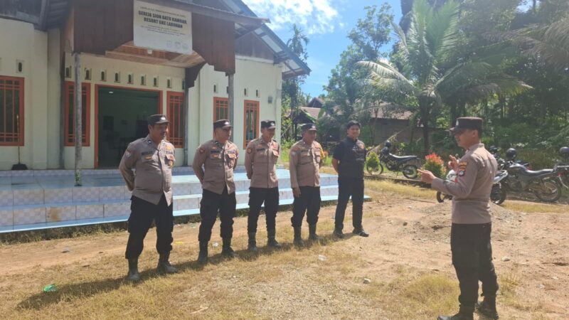 Polres HST bersama Kodim 1002/HST Lakukan Pengamanan dan Monitoring  Ibadah Paskah Tahun 2026 di Gereja Wilayah Kabupaten HST