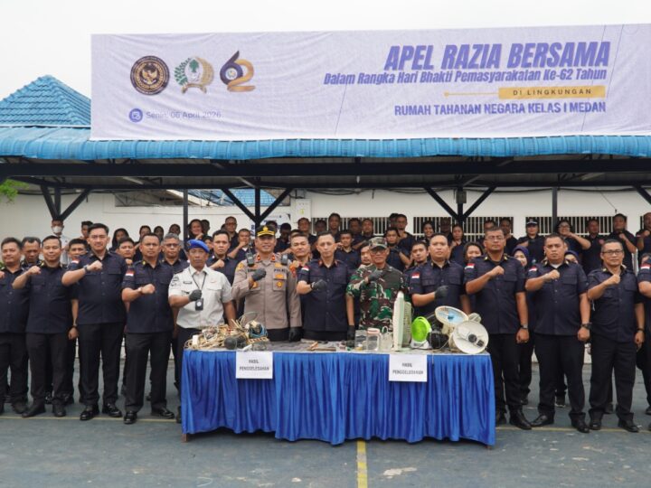 Rutan Kelas I Medan Gelar Apel dan Razia Gabungan dalam Rangka Peringatan HBP ke-62 Tahun 2026