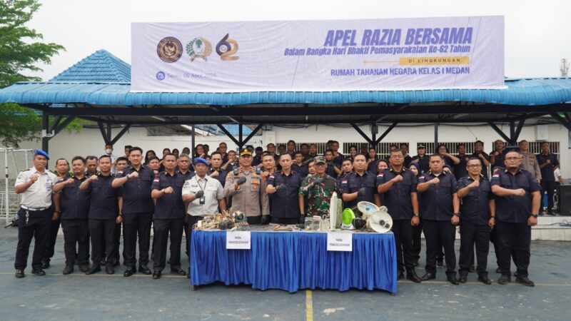 Rutan Kelas I Medan Gelar Apel dan Razia Gabungan dalam Rangka Peringatan HBP ke-62 Tahun 2026