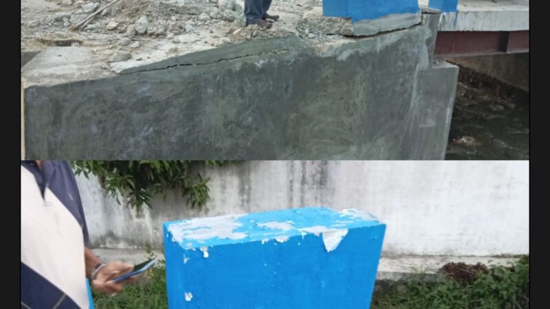 Diduga Tidak Sesuai Spesifikasi, Proyek Jembatan di Desa Tandem Hilir I Menuai Sorotan