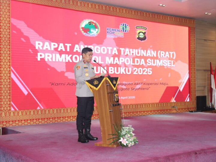 Buka RAT Primkoppol Polda Sumsel Wakapolda ; Majukan koperasi sejahterahkan Anggota