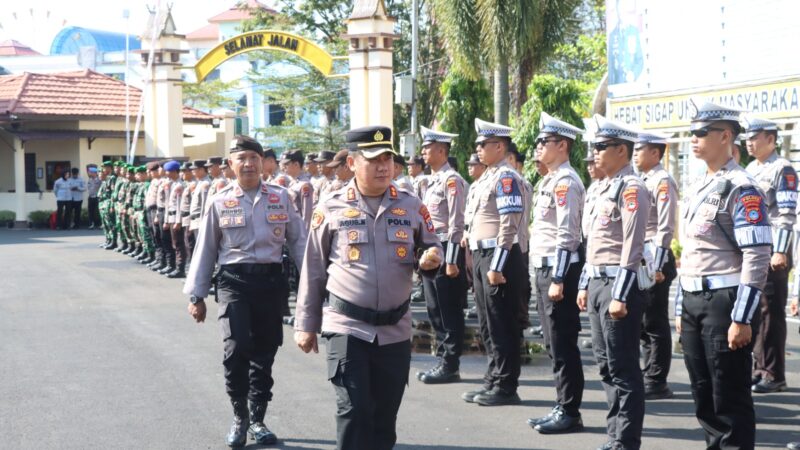 “Hadapi Ancaman ‘El Nino’, Polres HSU Gelar Apel Kesiapsiagaan Karhutla dan Pengendalian Massa
