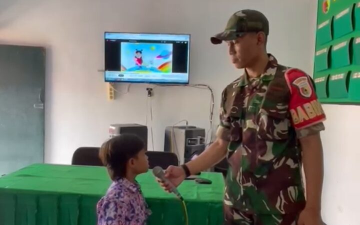 Babinsa Koramil 0825/12 Berikan Edukasi Wawasan Kebangsaan di Sekolah TK Bunga Bangsa  Rogojampi